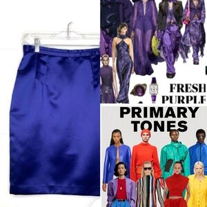 NWT Vintage Donna Morgan petites lined cobalt satin mini tulip 10 petit